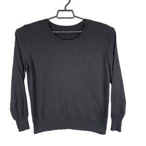 Womens Black Worthington Sweater Round Neck Long Sleeve Cotton Blend Size XL